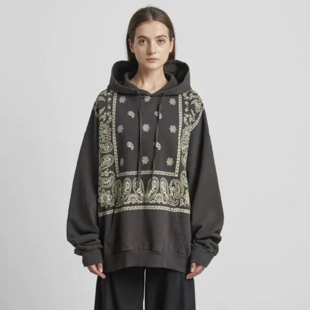 Profound Paisley Bandana French Terry Hoodie Unisex Size XS Oversized